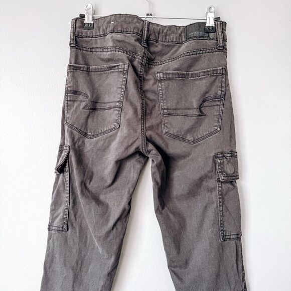American Eagle Super Super Stretch High Rise Cargo Jogger Brown Size 4 - Picture 5 of 8